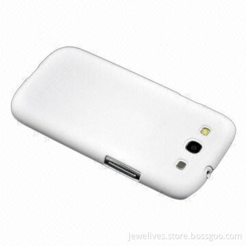 White rubber-coated PC mobile phone cases for Samsung Galaxy S3